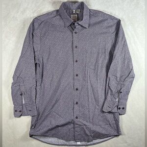 Haupt Made in Germany 15.5 39/40 Modern Fit All Over Print Dress Shirr EUC